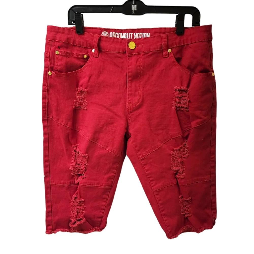 Argonaut Nation Red Denim Jean Shorts
